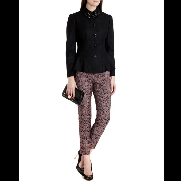 Ted Baker Embellished Peplum Wool/Cashmere Coat - Picture 7 of 9